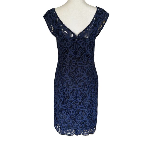 LILLY PULITZER Rosaline About Face Lace Dress Size 6 Blue V Neck Cocktail Dress - Picture 6 of 8